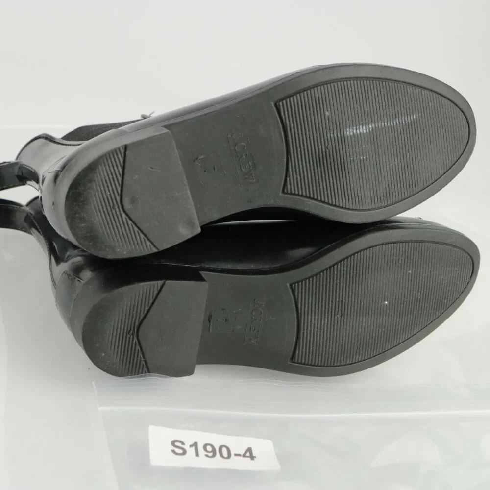 J Crew Womens Rain Boot Size 7 Black‎ Rubber Water Resistant Chelsea Bootie Flat